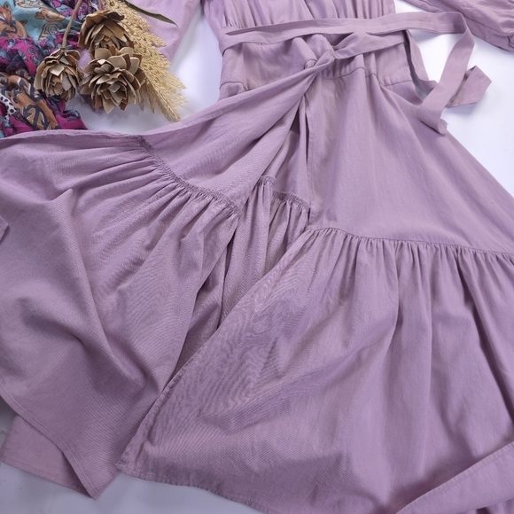 Free People Elegant Lavender Wrap Maxi Dress Sz Xs - Picture 4 of 11